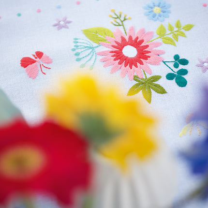 DIY Printed Tablecloth kit "Spring flowers and butterflies"