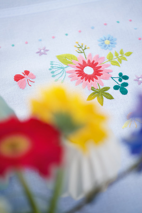 DIY Printed Tablecloth kit "Spring flowers and butterflies"