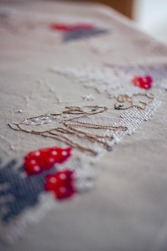 DIY Printed Tablecloth kit "Winter Christmas landscape"