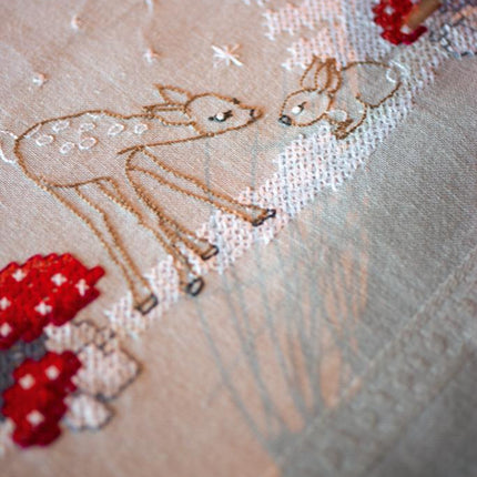 DIY Printed Tablecloth kit "Winter Christmas landscape"
