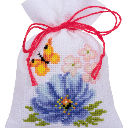 DIY Counted Cross Stitch Kit "Bag kit Colourful flowers set of 3"