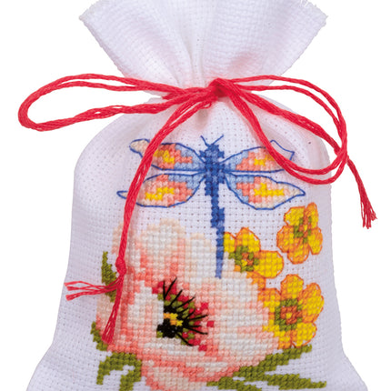 DIY Counted Cross Stitch Kit "Bag kit Colourful flowers set of 3"