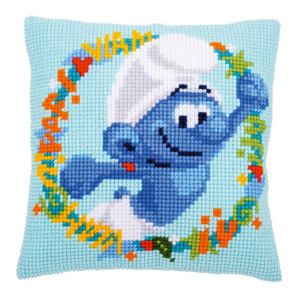 DIY Cross stitch cushion kit "The Smurfs Hefty"