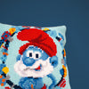 DIY Cross stitch cushion kit "The Smurfs Papa"