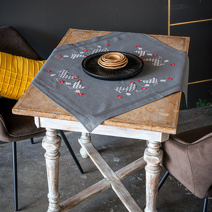 DIY Printed Tablecloth kit "Rooster and chicken"