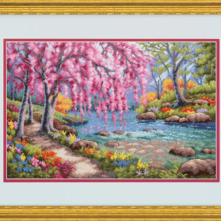 DIY "Cherry Blossom Creek" 15.0"x10.0"