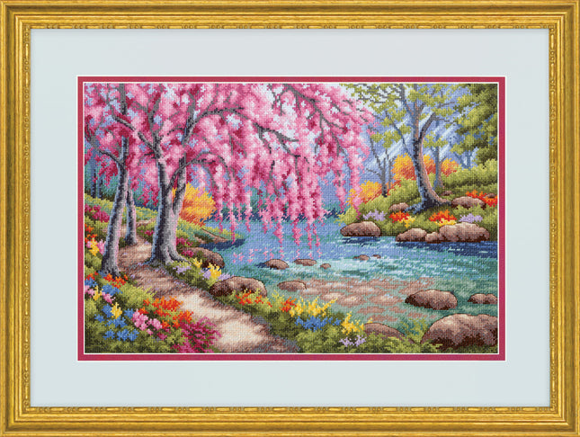 DIY "Cherry Blossom Creek" 15.0"x10.0"