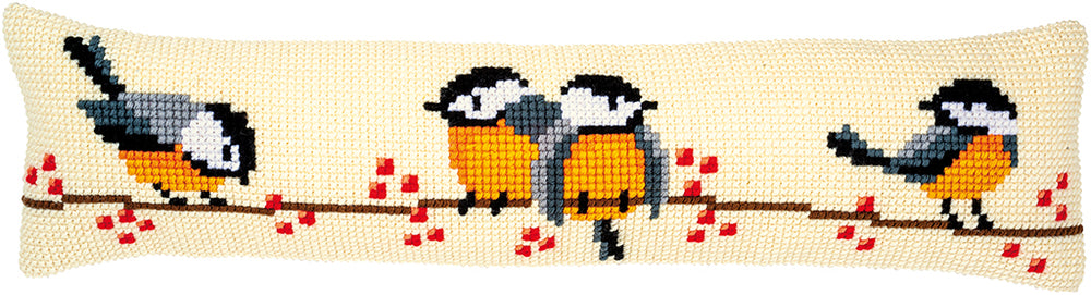 DIY Cross Stitch Cushion Kit "Tomtits", Draft stopper kit