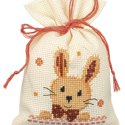 DIY Counted Cross Stitch Kit "Bag kit Sweet bunnies set of 2"