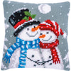 DIY Cross stitch cushion kit "Snowmen"