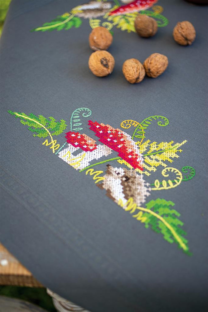 DIY Printed Tablecloth kit "Little hedgehog with ferns"