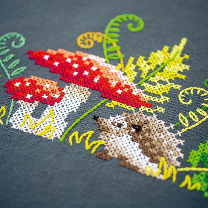 DIY Printed Tablecloth kit "Little hedgehog with ferns"