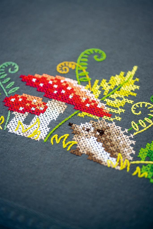 DIY Printed Tablecloth kit "Little hedgehog with ferns"
