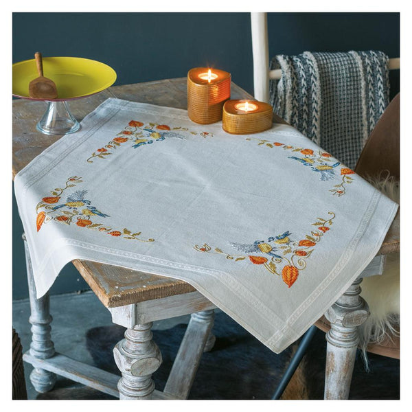 DIY Printed Tablecloth kit "Birds on physalis"