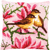 DIY Cross stitch cushion kit "Birds and magnolia"