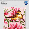 DIY Cross stitch cushion kit "Birds and magnolia"