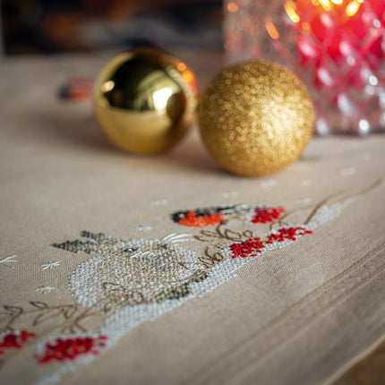 DIY Printed Tablecloth kit "Snow hare and goldfinch"