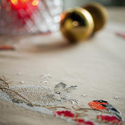 DIY Printed Tablecloth kit "Snow hare and goldfinch"