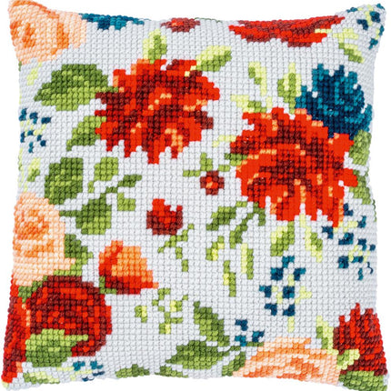 DIY Cross stitch cushion kit "Peonies"