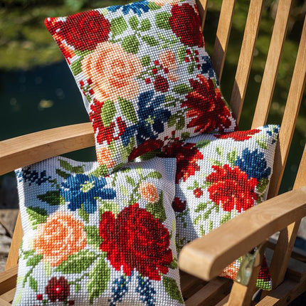 DIY Cross stitch cushion kit "Peonies"