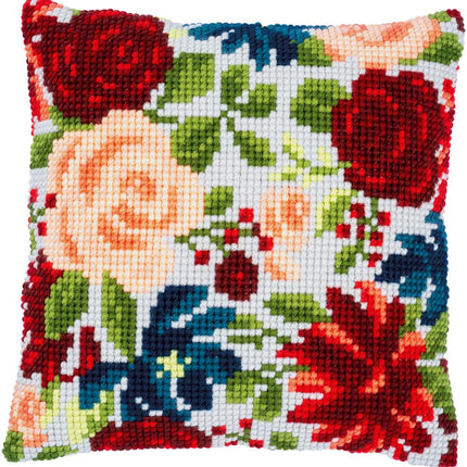 DIY Cross stitch cushion kit "Peonies"