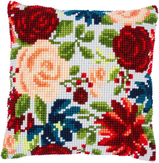 DIY Cross stitch cushion kit "Peonies"