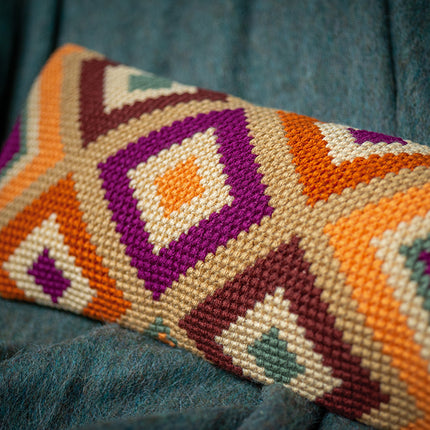DIY Cross Stitch Cushion Kit "Kilim motifs", Draft stopper kit