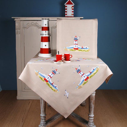 DIY Printed Tablecloth kit "Lighthouses"