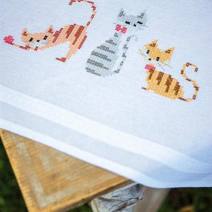 DIY Printed Tablecloth kit "Striped cats"