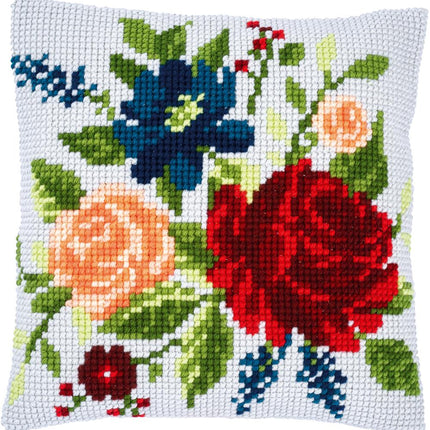 DIY Cross stitch cushion kit "Peonies"