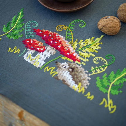 DIY Table Runner kit "Little hedgehog with ferns"