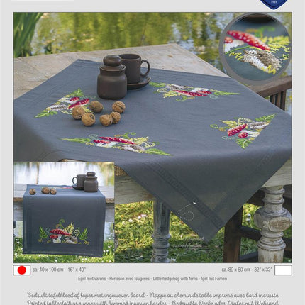 DIY Table Runner kit "Little hedgehog with ferns"