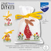 DIY Counted Cross Stitch Kit "Bag kit Easter rabbits in tulip garden set of 3"