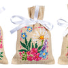 DIY Counted Cross Stitch Kit "Bag kit Spring flowers set of 3"