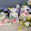 DIY Counted Cross Stitch Kit "Bag kit Spring flowers set of 3"