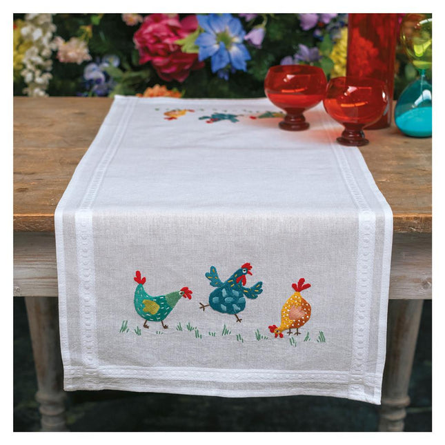 DIY Table Runner kit "Colourful chickens"