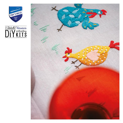 DIY Table Runner kit "Colourful chickens"