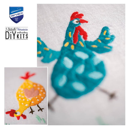 DIY Table Runner kit "Colourful chickens"