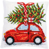 DIY Cross stitch cushion kit "Christmas machine"