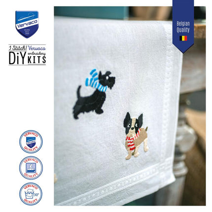 DIY Table Runner kit "PN-0199283 Kit for embroidery cross (track) Vervaco, "Doggies""