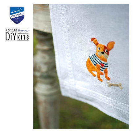 DIY Table Runner kit "PN-0199283 Kit for embroidery cross (track) Vervaco, "Doggies""