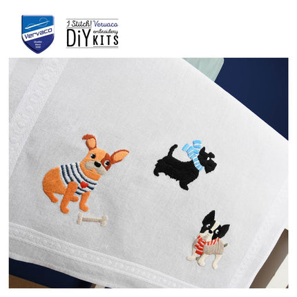 DIY Table Runner kit "PN-0199283 Kit for embroidery cross (track) Vervaco, "Doggies""