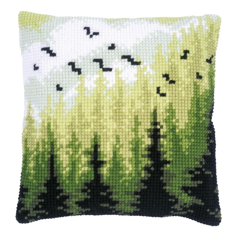 DIY Cross stitch cushion kit "Forest"
