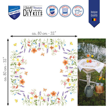 DIY Printed Tablecloth kit "Lavender and field flowers"