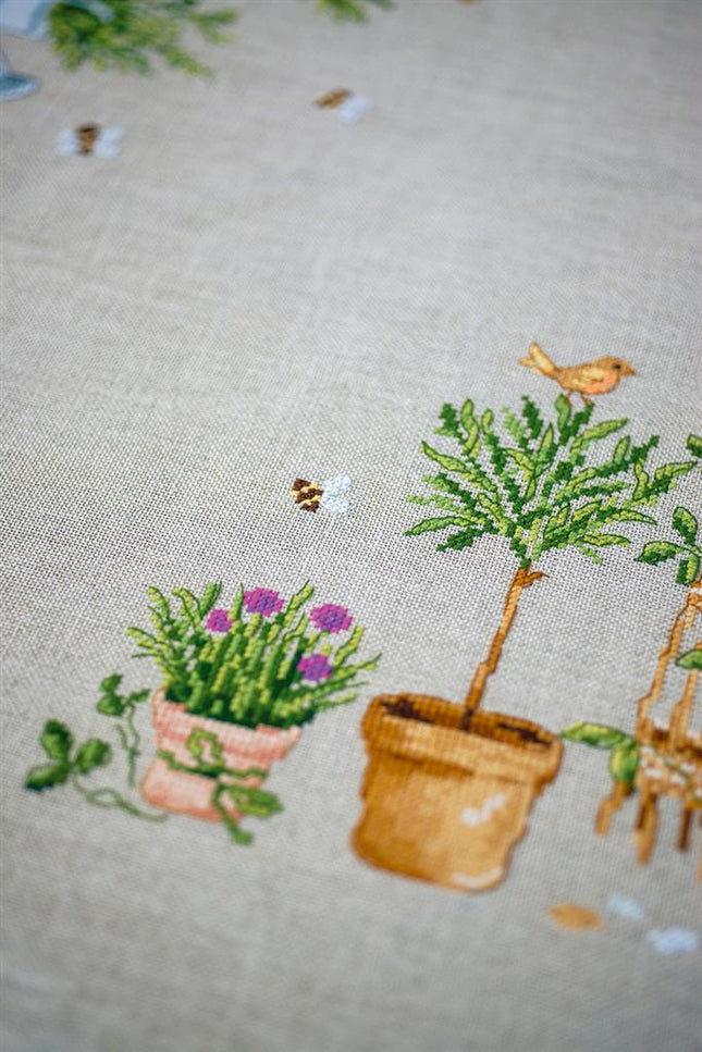 DIY Printed Tablecloth kit "Garden equipment"