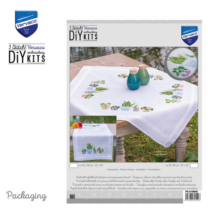 DIY Table Runner kit "PN-0199691 Set for embroidery cross (track) Vervaco, 40x100, "Houseplants""