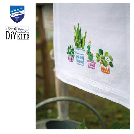DIY Table Runner kit "PN-0199691 Set for embroidery cross (track) Vervaco, 40x100, "Houseplants""