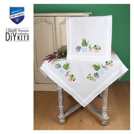 DIY Table Runner kit "PN-0199691 Set for embroidery cross (track) Vervaco, 40x100, "Houseplants""