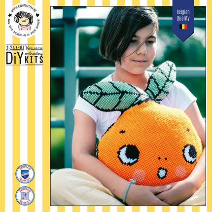 DIY Cross Stitch Cushion Kit "Orange"