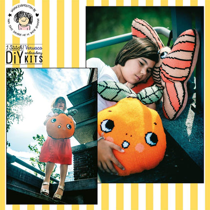 DIY Cross Stitch Cushion Kit "Orange"
